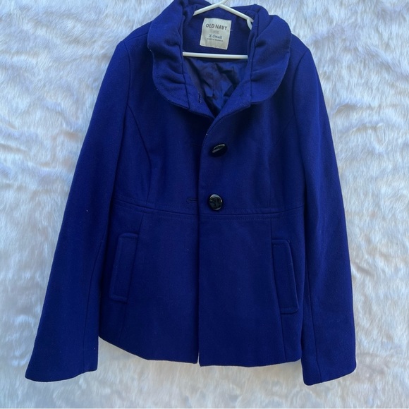 OLD NAVY Wool Blend Ruffle Collar Coat -
Royal Blue - Picture 6 of 17